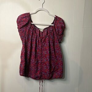 Maurices Red Floral Blouse